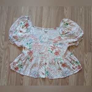 O'Neill Women's Floral Puff Sleeve Top